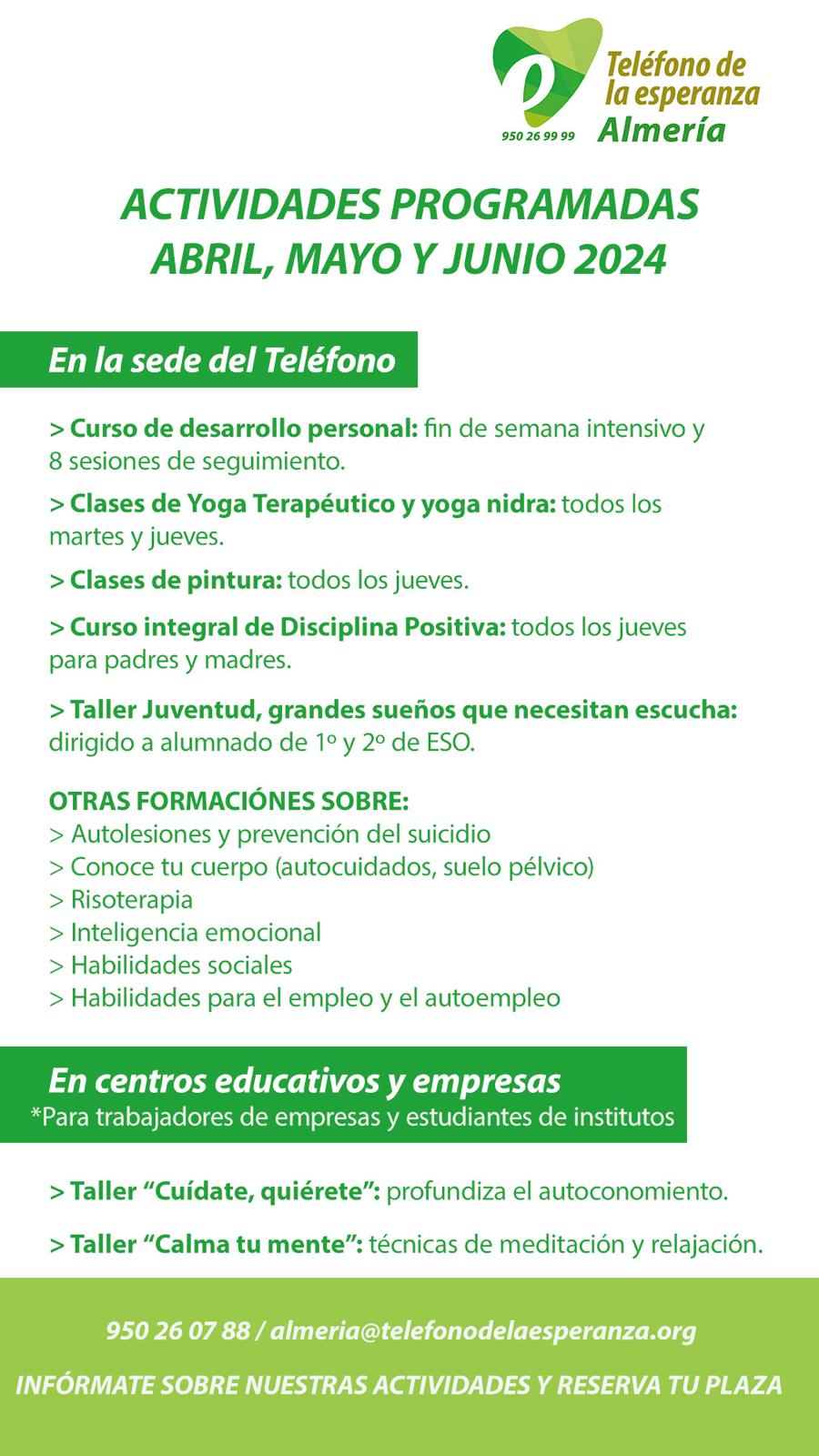 Actividades Teléfono de la Esperanza Almería